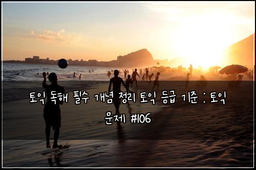 토익 독해 필수 개념 정리 토익 등급 기준 : 토익 문제 #106